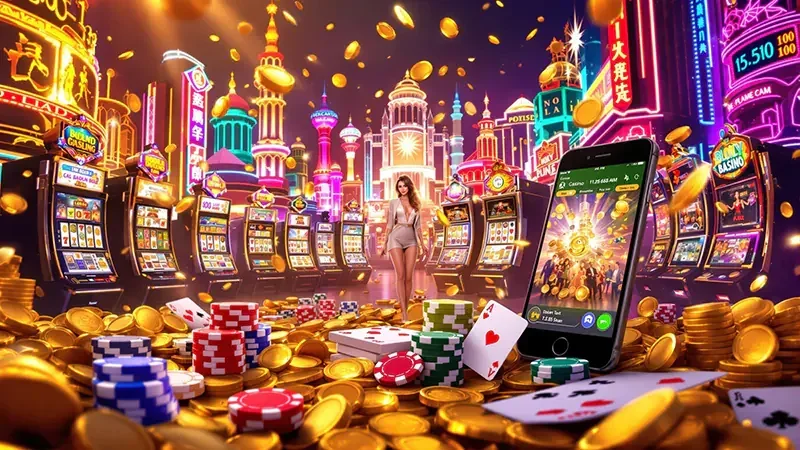 Layar slot mobile dengan simbol bonus pada reel