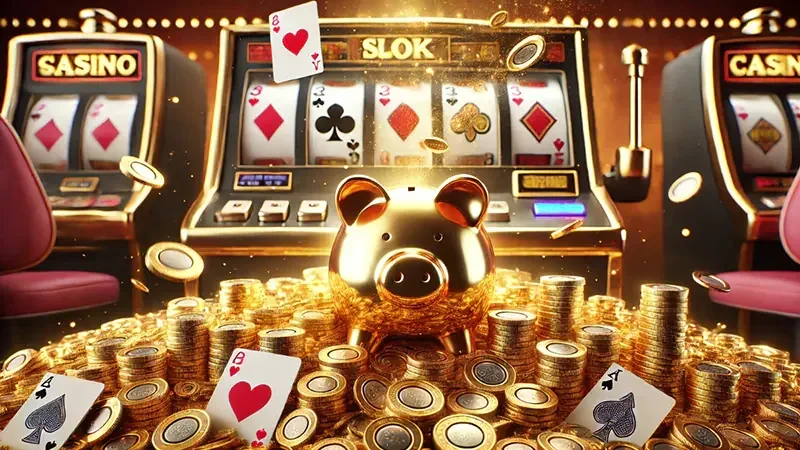 Tampilan permainan slot dengan reel dan simbol berwarna